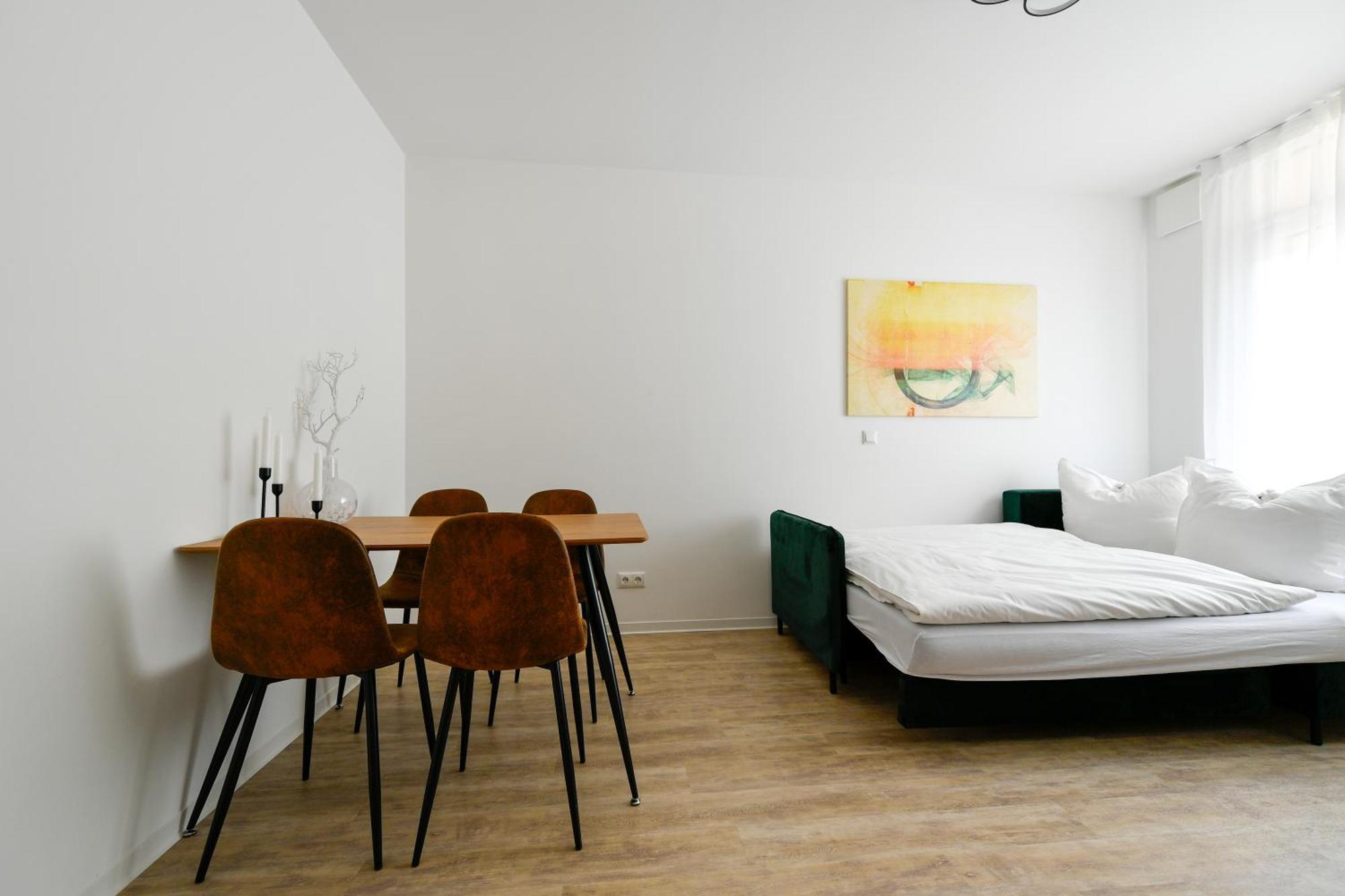 Ferienwohnungen Am Theater - Modern, Zentral Und Ruhig Mit Kueche, Waschtrockner, Netflix, Wlan Und Parkplatz- 2 Zimmer, 52 Qm Cottbus Pokoj fotografie
